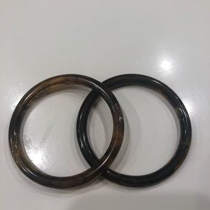 Set of 2 faux tortoise bangles